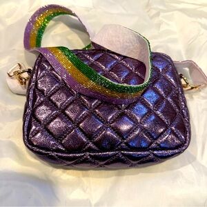 Purple Quilted Crossbody Bag